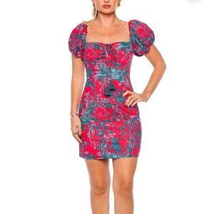 Cara Cara Gigi Heron Watermelon Puff Sleeve Mini Dress *NEW*